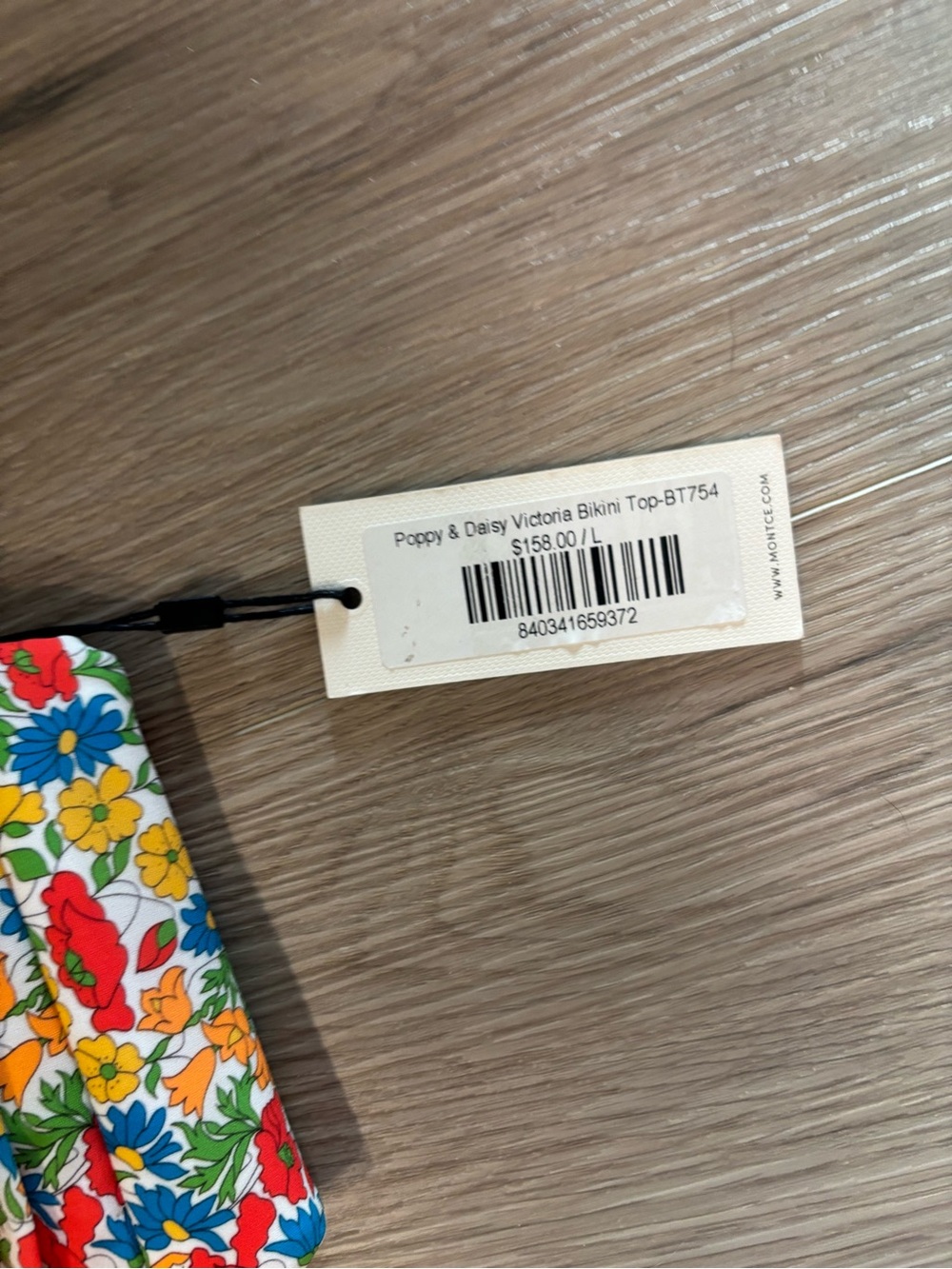 Montce Bikini Top Boning Floral Multi-Color Print MSRP $158 - Picture 3 of 3